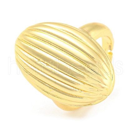 Rack Plating Brass Grooved Oval Adjustable Rings RJEW-Q784-08G-1