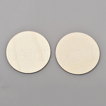 Flat Round Shape Unfinished Wood Slices DIY-CJC0013-01-1