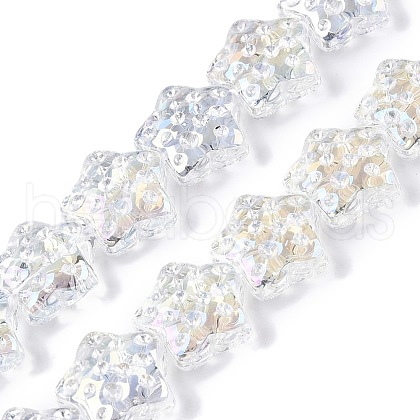 Transparent Electroplate Glass Beads Strands EGLA-N012-18-1