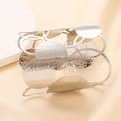 304 Stainless Steel Cuff Bangles for Women BJEW-V006-01B-P-1