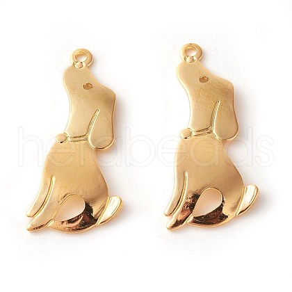 Brass Puppy Pendants X-KK-F772-04G-1