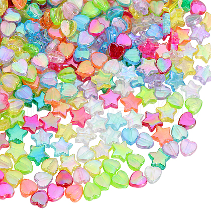 SOFPLATE 800Pcs 2 Styles Eco-Friendly Transparent Acrylic Beads TACR-SP0001-01A-1