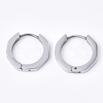 304 Stainless Steel Huggie Hoop Earrings EJEW-N016-003-1