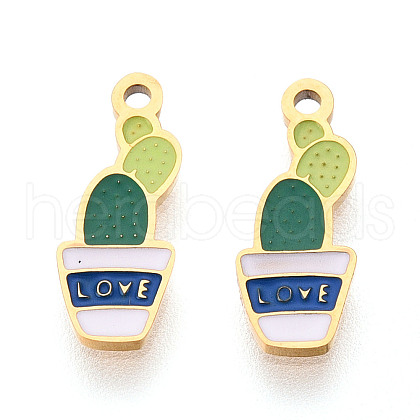 304 Stainless Steel Enamel Charms STAS-T065-62G-01-1