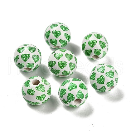 St. Patrick's Day Series Printed Schima Wood European Beads WOOD-V002-01J-1