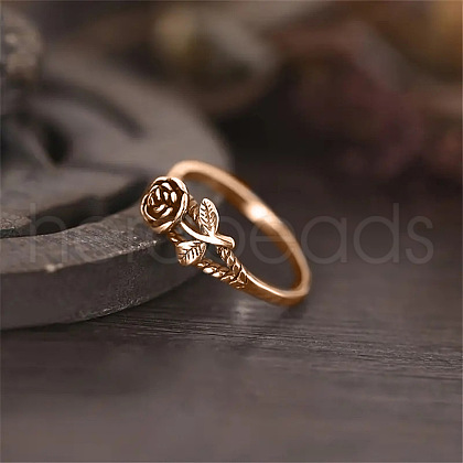 Alloy Rose Finger Rings WG6B24B-07-1