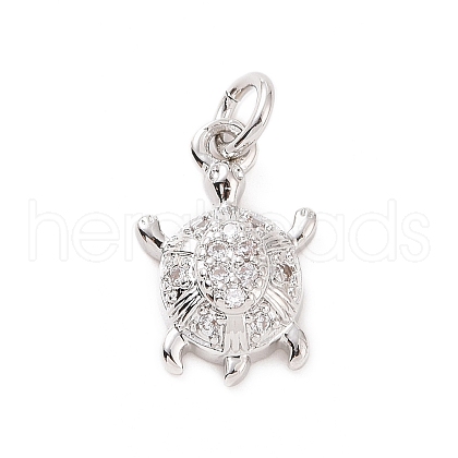 Brass Micro Pave Cubic Zirconia Charms KK-C012-30P-1