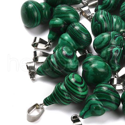 Synthetic Malachite Pendants G-B127-03P-07-1