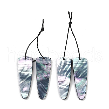 2Pcs Natural Black Lip Shell Pendants FIND-Z079-01B-1