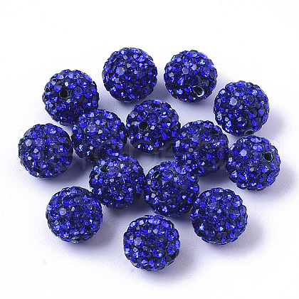 Handmade Polymer Clay Rhinestone Beads RB-T017-03-13-1