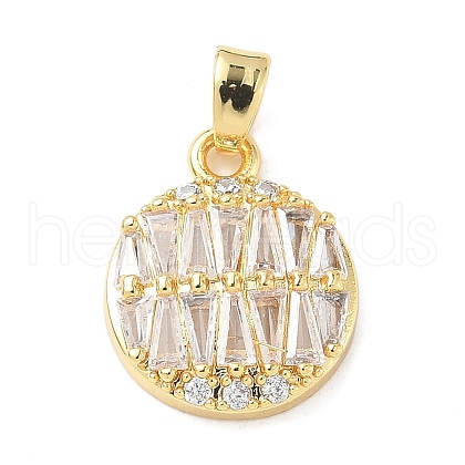 Brass Micro Pave Cubic Zirconia Pendants KK-D357-40G-1