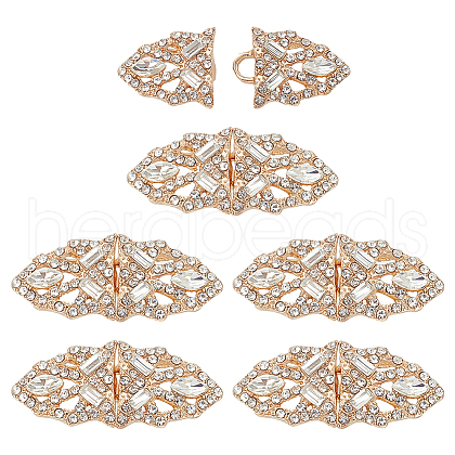 6Pcs Zinc Alloy Rhinestone Snap Lock Clasps FIND-FG0003-46A-1