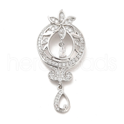 Brass Clear Cubic Zirconia Pendants KK-I695-064P-1