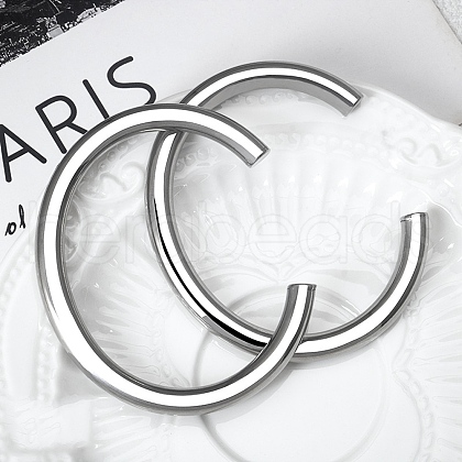 304 Stainless Steel Cuff Bangles for Men Women BJEW-Q042-06P-1