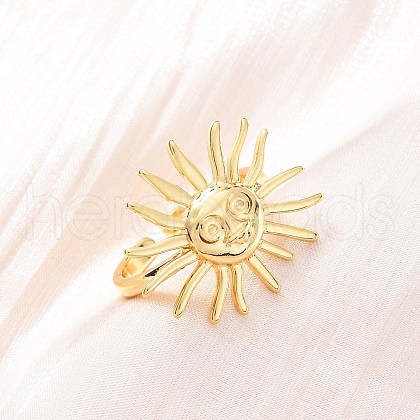 Brass Cuff Rings for Women RJEW-U047-07G-1