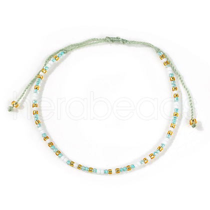 Bohemian Style Glass Seed Round Beads Braided Bead Bracelets RZ1684-5-1