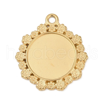 304 Stainless Steel Pendant Cabochon Settings STAS-D366-10G-1