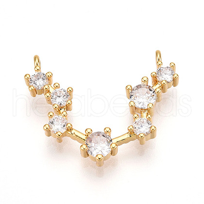 Brass Micro Pave Cubic Zirconia Pendants KK-N261-120I-G-1