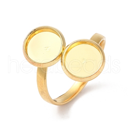 304 Stainless Steel Open Cuff Ring Findings STAS-E124-01G-01-1