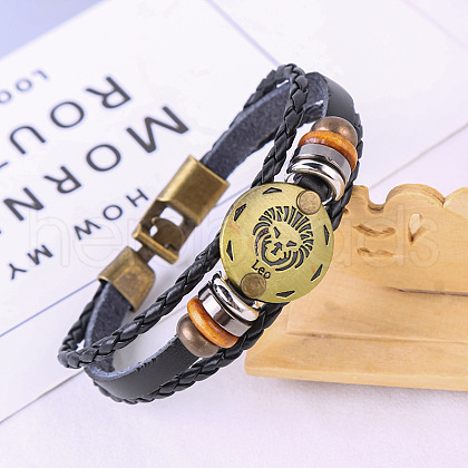 Imitation Leather Cord Triple Layer Multi-strand Bracelets WG0B1A2-07-1