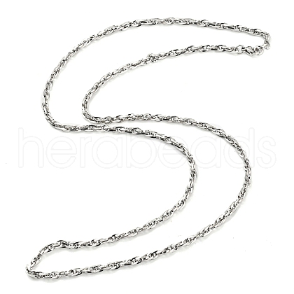 Non-Tarnish 304 Stainless Steel Rope Chain Necklaces NJEW-M205-01P-1