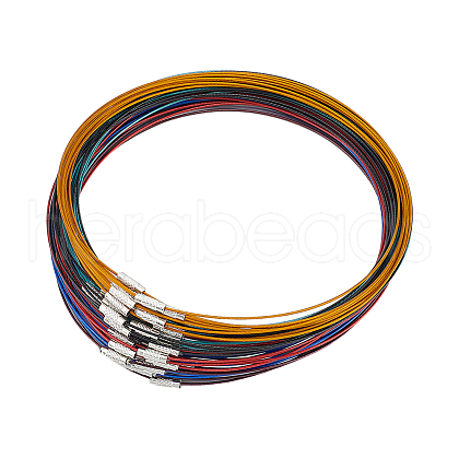 Unicraftale 60Pcs 6 Colors Stainless Steel Wire Necklace Cord DIY Jewelry Making TWIR-UN0001-13A-1