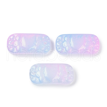 Spray Painted Transparent Glass Connector Charms X1-GLAA-H035-06G-1