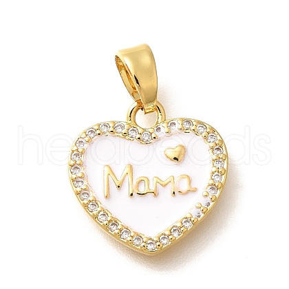 Brass Micro Pave Clear Cubic Zirconia Pendents KK-R212-12G-01-1