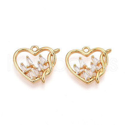 Brass Micro Pave Cubic Zirconia Pendants KK-N261-116A-G-1