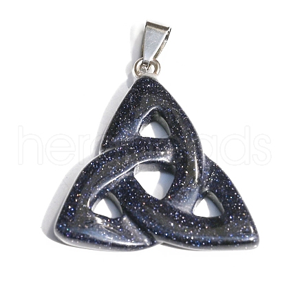 Saint Patrick's Day Synthetic Blue Goldstone Pendants PW-WG22155-13-1