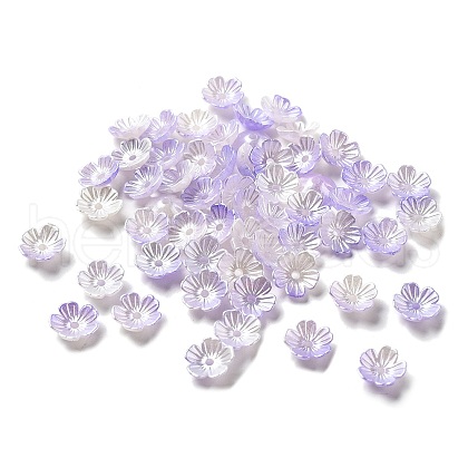 Gradient Color Acrylic Bead Caps OACR-Z028-01D-1