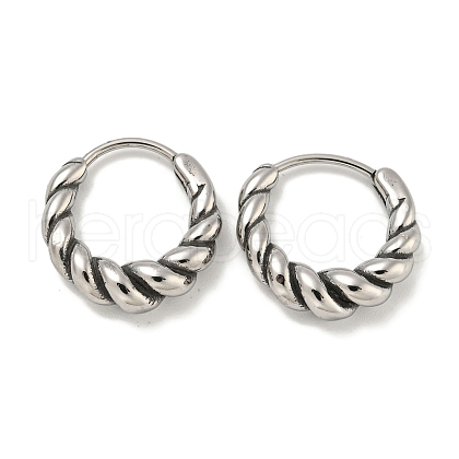 316 Surgical Stainless Steel Hoop Earrings EJEW-D096-19E-AS-1