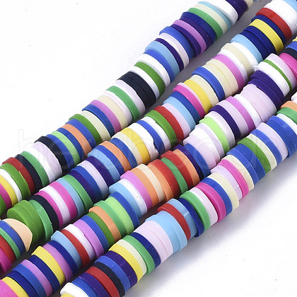 Handmade Polymer Clay Beads Strands CLAY-R089-6mm-079-1