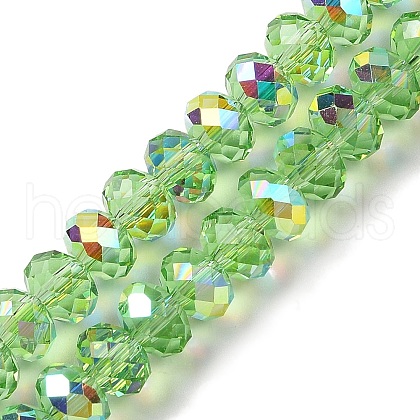 AB Color Plated Transparent Electroplate Beads Strands EGLA-H104-06J-1