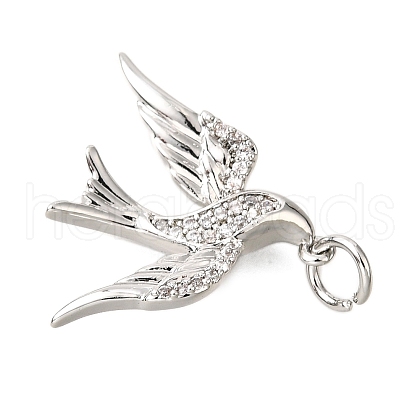 Brass Micro Pave Cubic Zirconia Pendants KK-D356-23P-1