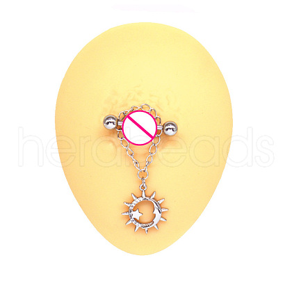 316L Surgical Stainless Steel Crystal Rhinestone Nipple Barbells WG8EFD8-07-1