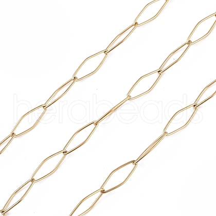 304 Stainless Steel Rhombus Link Chains CHS-C006-24G-1