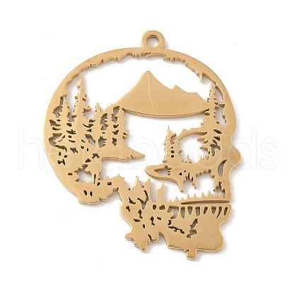 304 Stainless Steel Pendants STAS-V016-13G-1
