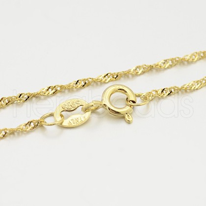 925 Sterling Silver Singapore Chain Necklaces STER-M086-04A-G-1
