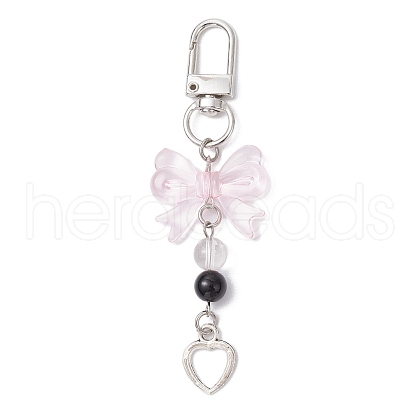 Acrylic Bowknot Pendant Decorations HJEW-JM02556-1