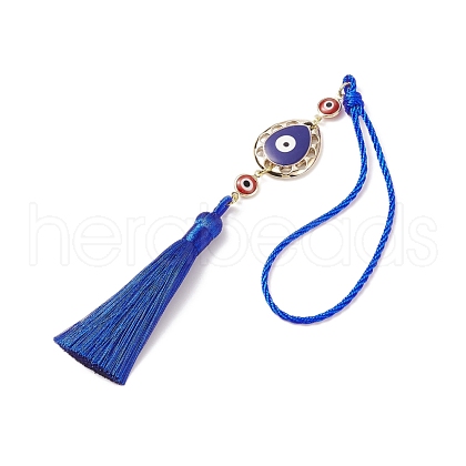 CCB Plastic Teardrop Pendant Decorations HJEW-JM00720-01-1