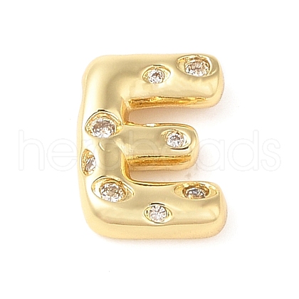 Brass Micro Pave Clear Cubic Zirconia Pendant KK-Z046-01G-E-1