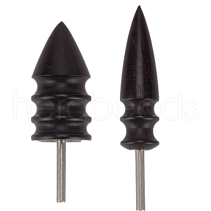 Gorgecraft 2Pcs 2 Style Bullet Shape Sandalwood Polish Heads TOOL-GF0003-37-1