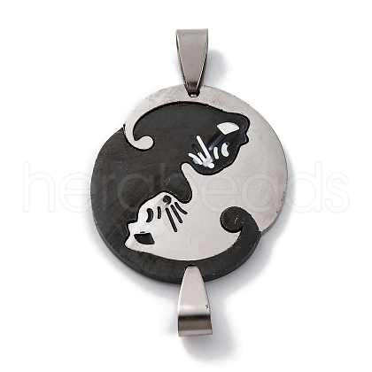 201 Stainless Steel Split Pendants STAS-Q342-11P-1