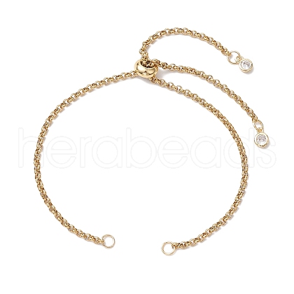 304 Stainless Steel Rolo Chain Bracelet Slider Making AJEW-JB01243-01-1