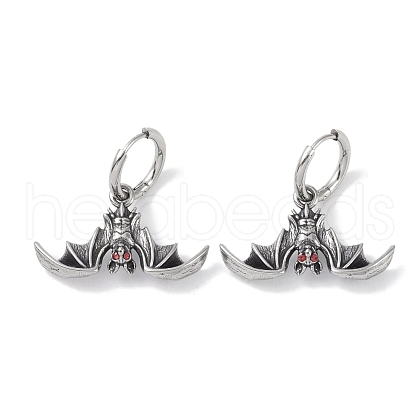 316 Surgical Stainless Steel Micro Pave Cubic Zirconia Hoop Earrings EJEW-P274-02AS-1