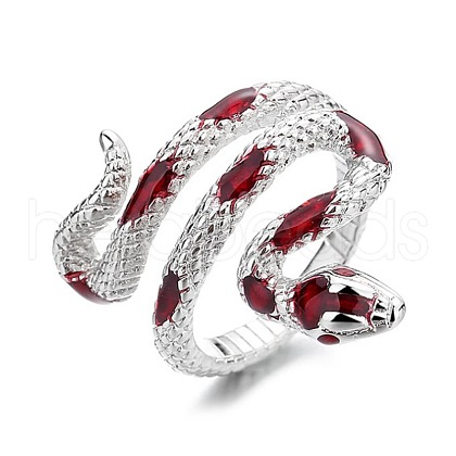Cool Snake Shape Alloy Resin Open Cuff Ring NN8506-1-1
