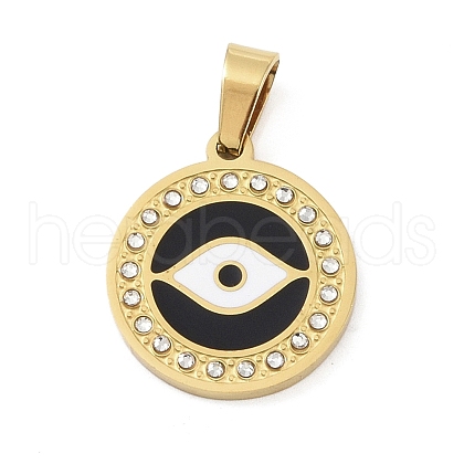 Ion Plating(IP) 304 Stainless Steel Enamel Rhinestone Pendants STAS-Q325-03E-G-1