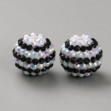 Resin Rhinestone Beads RB-WH0003-08N-1