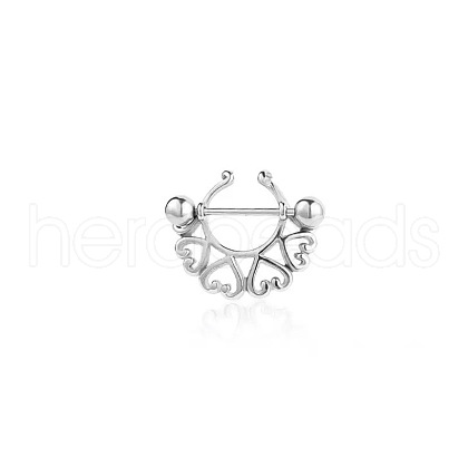 4 Heart 316 Surgical Stainless Steel Nipple Rings WGD50A0-04-1